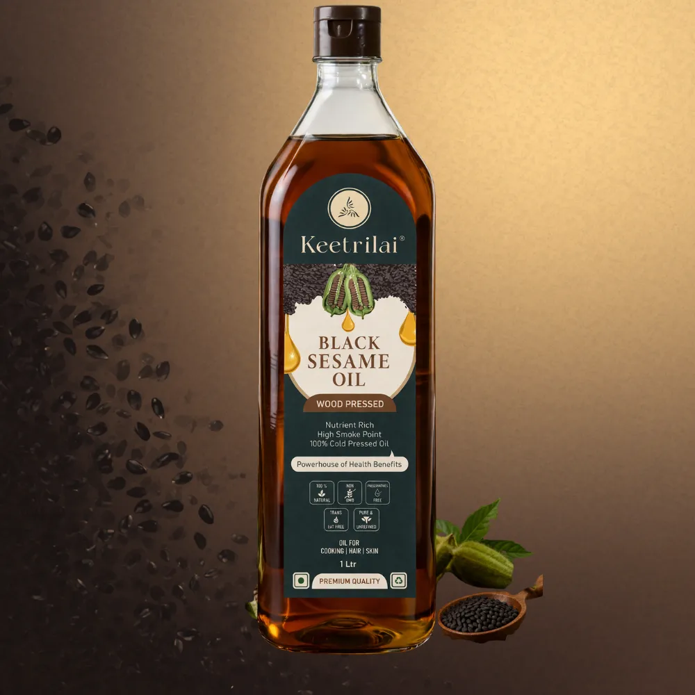 Keetrilai Organic Wood-Pressed Black Sesame Oil
